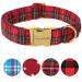 Unique Style Paw's dog collar pet gift adjustable soft and comfortable checkered neck bands for small medium -sized dogs XS scottished