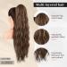 FLUFYMOOZ 26 Inch Drawstring Ponytail Extension - Long Curly Wavy Hairpiece for Women, Deep Brown with Dirty Blonde - Natural Synthetic Hair - Buy Online on GoSupps.com
