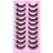 Fake Eyelashes Cat Eye Lashes Wispy Natural Look with Clear Band False Eyelashes that Look Like Extensions Soft Handmade Reusable Faux Mink lashes - Buy Online on GoSupps.com