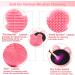 TailaiMei 2 Pack Makeup Brush Cleaning Mat & Color Removal Sponge - Silicone 2 in 1 Cleaner Pad for Wet & Dry Use (Pink & Purple - Buy Online on GoSupps.com
