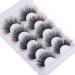 JIMIRE Colored Faux Mink Lashes - Fluffy Wispy Purple Pink Eye Lashes for Subtle Pop Makeup (5 Pairs) - Buy Online on GoSupps.com