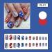 4th of July Short Square Press on Nails - Red, Blue, White Star & Skull Designs - 24Pcs - Buy Online on GoSupps.com
