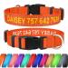 Tagme personalized dog collar for large dog with embroidered reflective nylon dog collar with pet name & telephone number orange XL XL (1 Pack) Orange orange