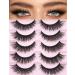 False Lashes Wispy Fox Eyelashes Natural Look Strip Cat Eye Lashes 16mm Fake lashes Fluffy Angel Lashes Pack 5 Pairs