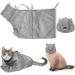 2 Pieces Cat Grooming Washer Mesh Bag Cat Muzzles Breathable Mesh Muzzles Adjustable Kitten Scratch-Resistant Cat Restraint Bag Fixed Bag Cat Bath Bag for Cat Bathing Nail Trimming Feeding (Gray)