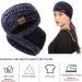 Women's Winter Knitted Headband - Chunky Crochet Braided Ear Warmer | Blue Fleece Lined Turban Headband for Sports, Yoga | Elastic Wide Hairband for Women UK - Buy Online on GoSupps.com