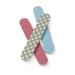 Manicare nail files small padded 3-pack for shaping natural and artificial nails medium grain robust robust for at home salons professional manicure or pedicure mini-nail files pink blue