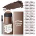 Eyebrow Stamp Stencil Kit - 1 Step Eye Brow Stencil Kit for Beginners  Brow Stencil and Stamp Kit Long-lasting  Smudge-Proof & Waterproof  24 Reusable Eyebrow Shapes Stencils for Perfect Brow Shape (Black Brown)