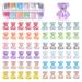 60PCS 3D Cute Bear Resin Nail Art Decorations Crystal Aurora Gummy Bear Nail Rhinestones for Nail Art Design Manicure Decor Nail Glitter Jelly Ornaments Bear Jewelry for Nail Charms