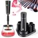 NICARE Premium Makeup Brush Cleaner and Dryer  Super-Fast Electric Brush Cleaner Machine Automatic Brush Cleaner Spinner Makeup Brush Beauty Tools  Deep Cosmetic Brush Spinner for Brushes (Black) Dark Black
