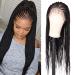 Alebery 13x6 Lace Front Box Braided Wigs for Black Women HD Lace Frontal Box Braids Wigs with Baby Hair Lightweight Synthetic Black Cornrow Fully Handmade Braided Wig (30 inches) Knotless Box Braided Wigs