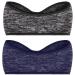 SAVITA 2 Pack Ear Warmers Headband Stretchy Ear Covers Sweatband Ski Winter Headband Earmuff Workout Headbands Moisture Wicking Thermal Sport Headbands for Women Man Girls Gray and Dark Blue