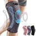 ENEX Knee Support Braces for Women Men - Compression Sleeves with Side Stabilizers & Patella Gel Pad for Meniscus Tears Arthritis Joint Pain Relief ACL Running Squats Sports Single Grey-S S Dark Grey