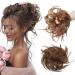 TESS hair tie with hair VOLUMINOUS Messy Bun hairpiece bun 45g hairpiece with elastic band for women girls (light brown)