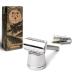 ANYMALE Safety Razor Silver Edition | Zero Waste Metal Razor Set with Stand & 5 ASTRA Blades - Eco-Friendly Grooming - Buy Online on GoSupps.com