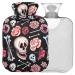 Naanle flowers bone bone skulls heat bottle with reference transparent hot water bottle Handfoot Warmer Heading bags for pain relief heat and cold therapy 1l