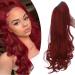 Ponytail extension ponytail braid with clip hair parts hair extension hair pace hair heat resistant (smooth+wavy) like real hair 18 "(45cm) maroon mix dark red 45 cm maroon mix dark red