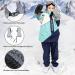 Thxtoms 2022 Kids Ski Gloves | Windproof Waterproof Fleece | Reflective & Warm | Perfect for Girls 4-13 | Black Stripes - Buy Online on GoSupps.com