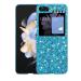 Tivenfezk Nadoli glitter case for samsung galaxy z flip 5 blue glossy sparkling bling galvanisian frame ultra -small shockproof back pocket cell phone case protective cover