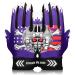 Finger Ten American Football Receiver Gloves For Youth Young Girls goalkeeper gloves slippery Impact Palm Protection Outdoor Sport Waterproof Gloves Fit Children Age 5-14 (Lila L)