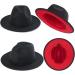 UTOWO Two-Tone Felt Fedora Panama Hat Wide Brim Black & Leopard Patchwork Jazz Cap 7 1/4 - Buy Online on GoSupps.com