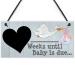 RED OCEAN Weeks Until Baby Is Due Chalkboard Hanging Plaque Baby Shower Pregnancy Gift