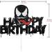 Artczlay venom theme cake topper black glitter happy birthday cake topper hero theme cake decoration supplies - Buy Online on GoSupps.com