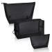 Travel Toiletry Bags Mesh Cosmetic Bag with Zipper Set of 3 Sizes Black Makeup Bag Toiletry Bag for Women Men