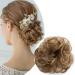 SEGO hairpiece hair tie bun hair extensions hair extension updo with elastic band natural light brown & ash blonde #12H24