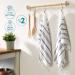 WETCAT Turkish Hand Towels with Hanging Loop (Set of 2) - 100% Cotton, Soft & Prewashed - Boho Farmhouse Kitchen Towels - Black & White - Buy Online on GoSupps.com