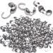Calottes End Crimps 200Pcs Stainless Steel Fold-Over Bead Tips Clamshell Crimp Bead Tips Knot Covers for Knots Cord Ends Crimps Jewelry Making