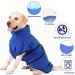 Pettom Microfiber Dog Bathrobe - Quick Drying Super Absorbent Towel for Dogs & Cats - Adjustable Straps Comfortable Blue (S) - Buy Online on GoSupps.com