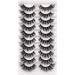 Veleasha Lashes Fluffy Wispy Faux Mink Eyelashes Criss-cross False Lashes 10 Pairs Pack Fake Eyelashes for Women (Y51)