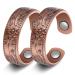Jecanori Lymphatic Drainage Ring,Therapeutic Magnetic Ring for Women and Men,Adjustable Lymph Detox Magnetic Copper Ring for Arthritis Pain Relief(Vintage Flower)