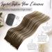 LAAVOO Real Hair Tape Extensions - Brown Balayage Dark Blond #4/27/4 - 5 Pieces 55cm Virgin Hair - Buy Online on GoSupps.com