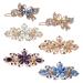6 Pack Fancy Delicate Floral Butterfly Leaf Jeweled Gems Crystal Rhinestone Pearl Glitter Sparkly Metal Snap Hair Clips Hairpins Barrettes Clamp Hairpins Hair Headpiece Accessories for Women Girl