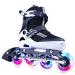 PAPAISON Adjustable Inline Skates for Kids and Adults with Full Light Up Wheels, Outdoor Roller Blades for Girls and Boys, Men and Women B white Large-Youth & Adult (4-7 US)
