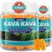 2Pack Kava Kava Gummies, Sugar Free Calm Gummies w/Rhodiola Rosea, Ashwagandha, L-Theanine, GABA, Melatonin-Free Kava Blend for Relaxation, Calm and Focus - Alternative to Kava Powder Capsules, Vegan 60 Count (Pack of 2)
