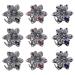 MOTZU 9 Pack Mini Jaw Clips 1.5 inch Metal Crystal Hair Claws Non-Slip Flower Barrette Vintage Metal Rhinestone Hair Clip Accessories for Women Girls Multicolour