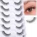 Lashes Natural Look False Eyelashes Wispy Fluffy Strip Fake Eyelashes Short 3/4 Lashes Volume Cat Eye Faux Mink Eye Lashes with Clear Band Pack 7 Pairs ALICROWN