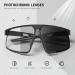 Kapvoe Photochromatic Self-Tinting Bicycle Glasses | UV400 Protection | Unisex TR90 Sports Sunglasses for Cycling MTB Running & Baseball - A01 Black - Buy Online on GoSupps.com