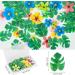 83pcs Edible Cake Decorations Include 48PcsEdible Tropical Turtle Leaves 35Pcs Edible Flowers Cupcake Toppers Wafer Paper Palm Leaf Flower for Hawaii Aloha Jungle Theme Wedding Birthday Baby Shower - Buy Online on GoSupps.com