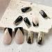 Gold Glitter V Shape French Tip Press on Nails - Medium Square False Nails for Women | DIY Manicure with Pink Acrylic Glossy Finish - Buy Online on GoSupps.com