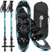 YITGOG 3-in-1 Snowshoes for Women Men Youth Kids, Lightweight Aluminum Alloy Snow Shoes with Trekking Poles and Carrying Bag Easy to Wear, Size 21''/25''/30'' 30 Blue