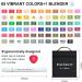 Smart Color Art 66 Pack Alcohol Based Dual Tip Art Markers with Blender - Ideal for Adult and Kid Coloring, Drawing, Sketching - Includes Case - Buy Online on GoSupps.com