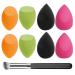 Venares make -up sponges set with foundation brush 8pcs multicolor makeup sponges blender face foundation blending sponges set in 4 forms fluid cream and powder