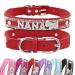Senristar personalized bling rhinestone dog collar with name custom glitter crystal diamond dog hollow band for small medium large dogs XL (width 3.0 cm neck circumference 45-54 cm) red