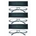 Reading Glasses Extra Wild Metal Readers Spring Hinge with Hard Case for Men and Women 3pk-black 2.0 Diopters