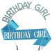 AOPRIE Birthday Crown for Women with Sash Blue Birthday Tiara for Women Birthday Girl Headband Princess Crown Rhinestone Happy Birthday Accessories