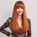 EMMOR Auburn Straight Synthetic Women's Wig with Bangs - Long Heat-Resistant Hairpiece for Daily Wear, Auburn-N - Buy Online on GoSupps.com